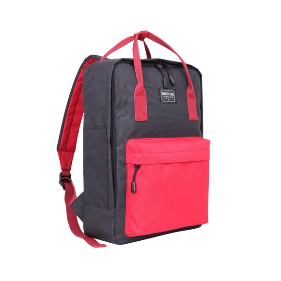 Oxford Style Black Red Backpack for active ones - Picture 1 of 6
